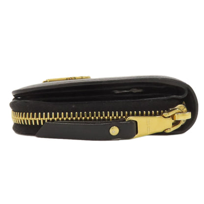 MIUMIU logo Bifold Wallet with Coin Pocket Leather Ladies [Used]