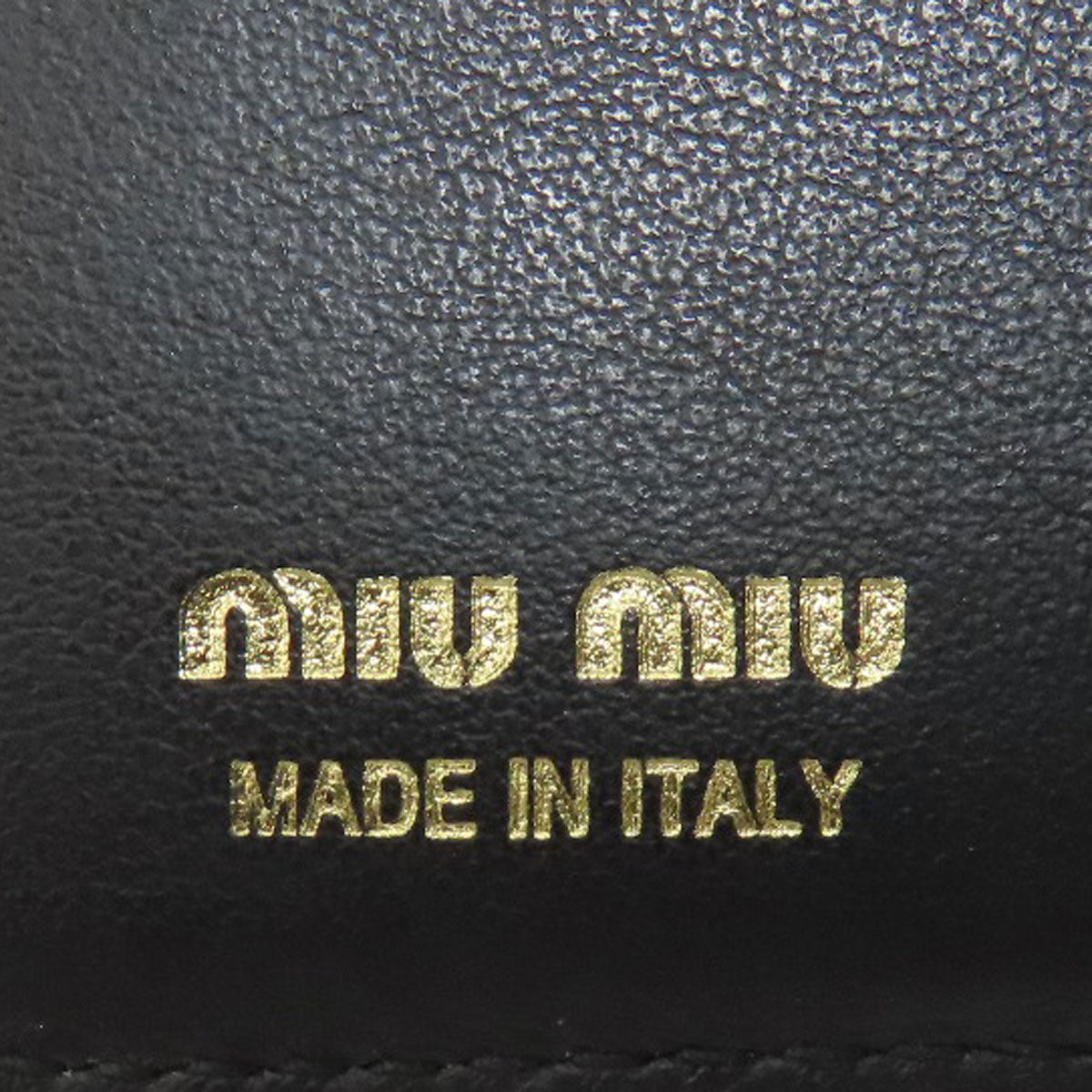 MIUMIU logo Bifold Wallet with Coin Pocket Leather Ladies [Used]