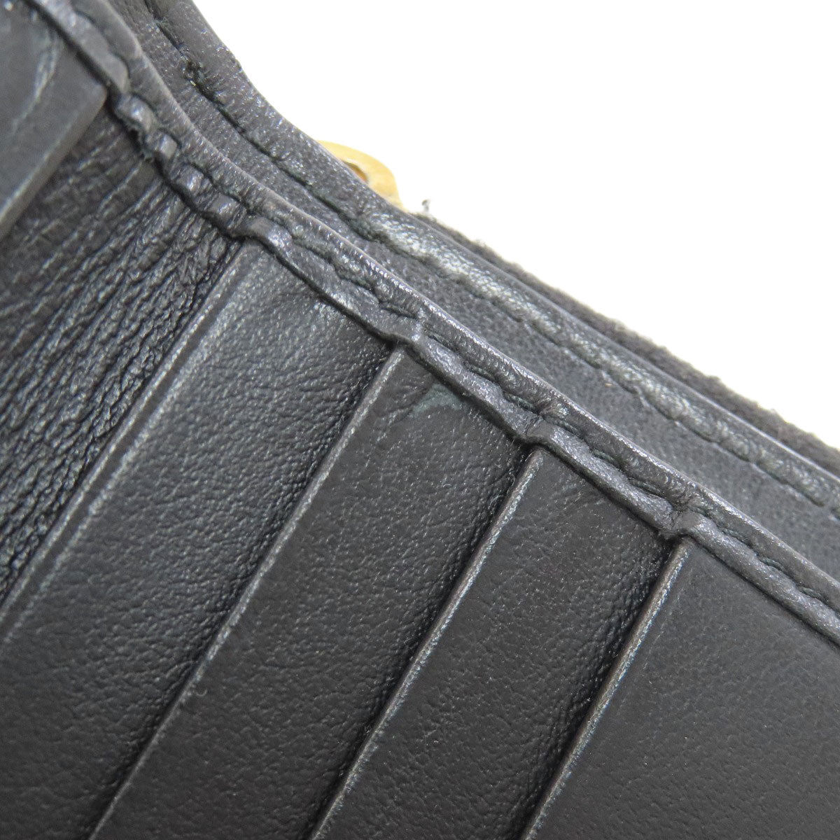 MIUMIU logo Bifold Wallet with Coin Pocket Leather Ladies [Used]