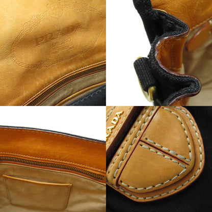 プラダ ロゴ ハンドバッグ キャンバス レディース 【中古】【PRADA】
