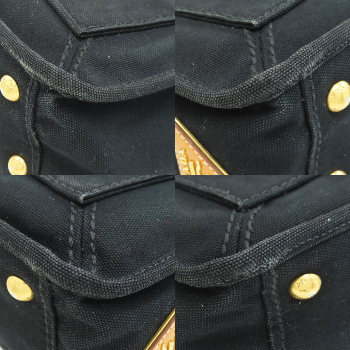 プラダ ロゴ ハンドバッグ キャンバス レディース 【中古】【PRADA】