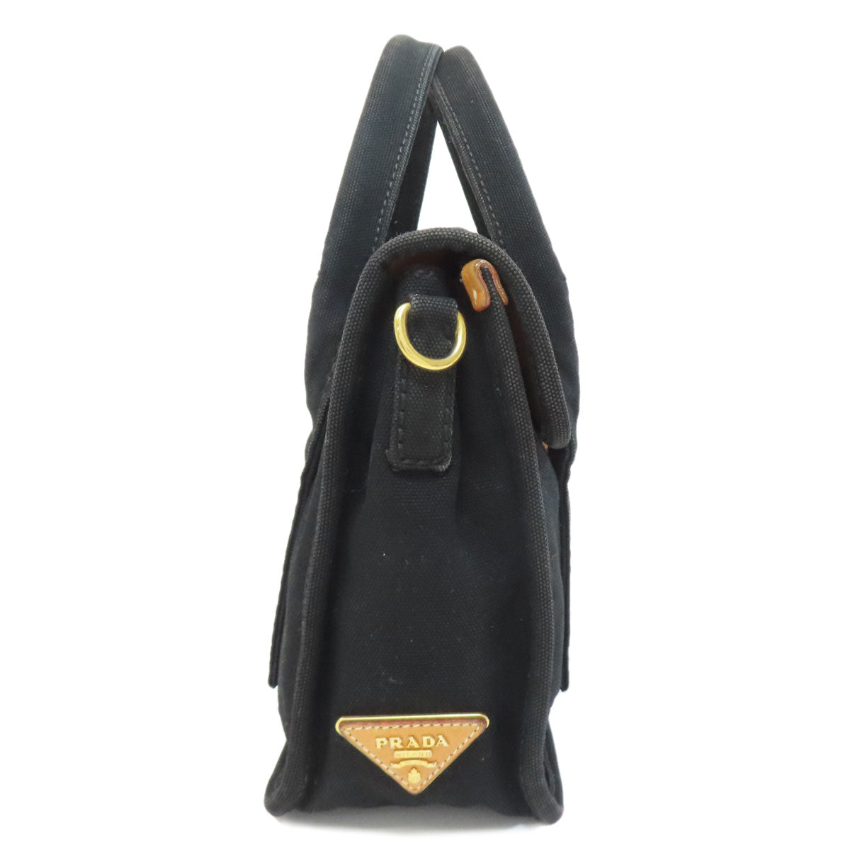 プラダ ロゴ ハンドバッグ キャンバス レディース 【中古】【PRADA】