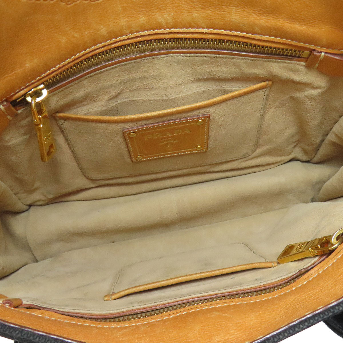 プラダ ロゴ ハンドバッグ キャンバス レディース 【中古】【PRADA】