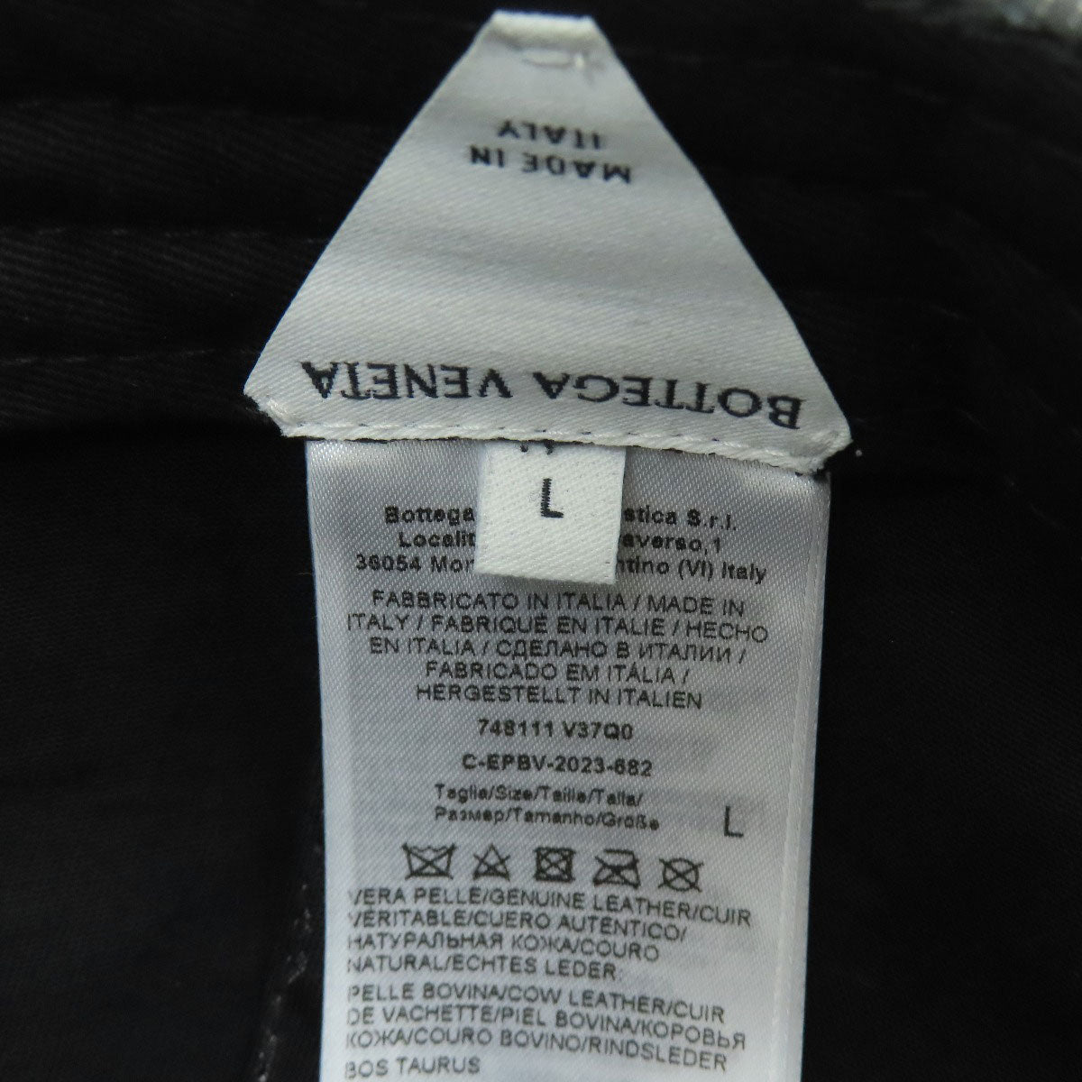 BOTTEGA VENETA flannel print hat Leather Ladies [Used]