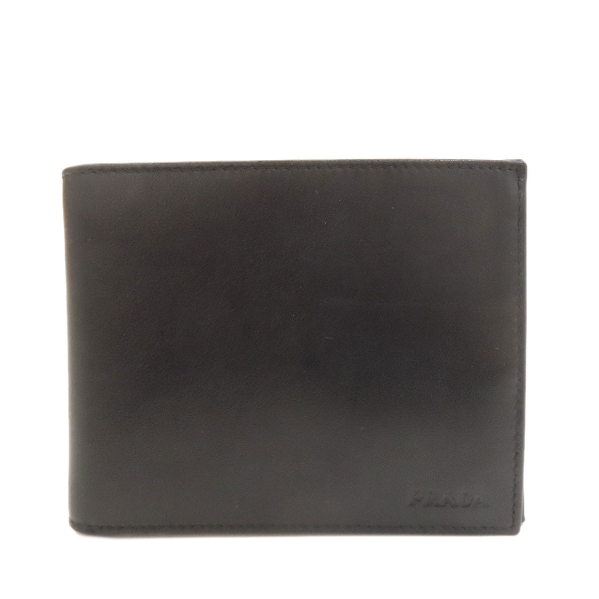 PRADA 2M0002 logo Bifold Wallet with Coin Pocket Calf mens [Used]
