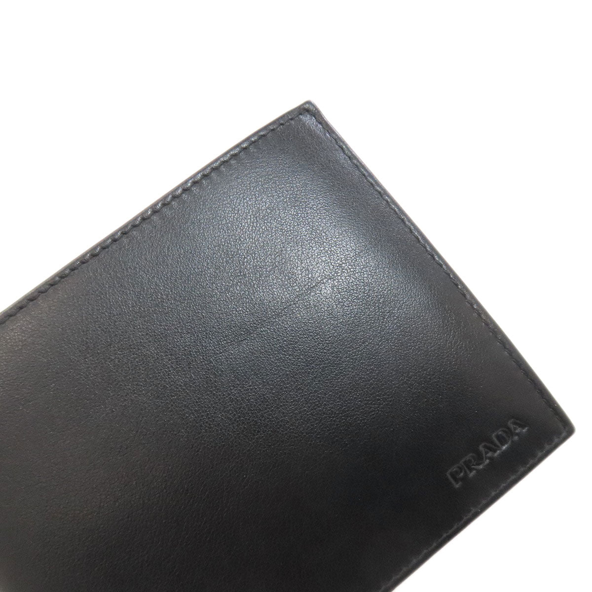 PRADA 2M0002 logo Bifold Wallet with Coin Pocket Calf mens [Used]