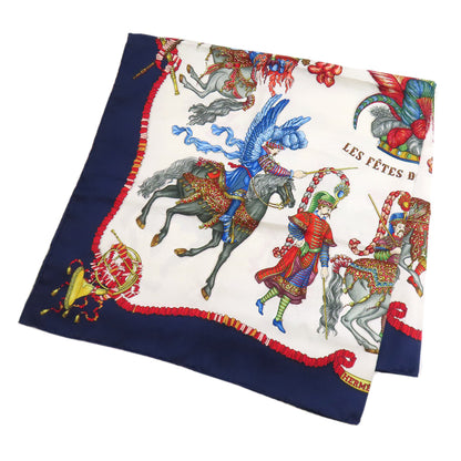 HERMES Carre 90 Celebration of the King of the Sun Scarf Silk Ladies [Used]