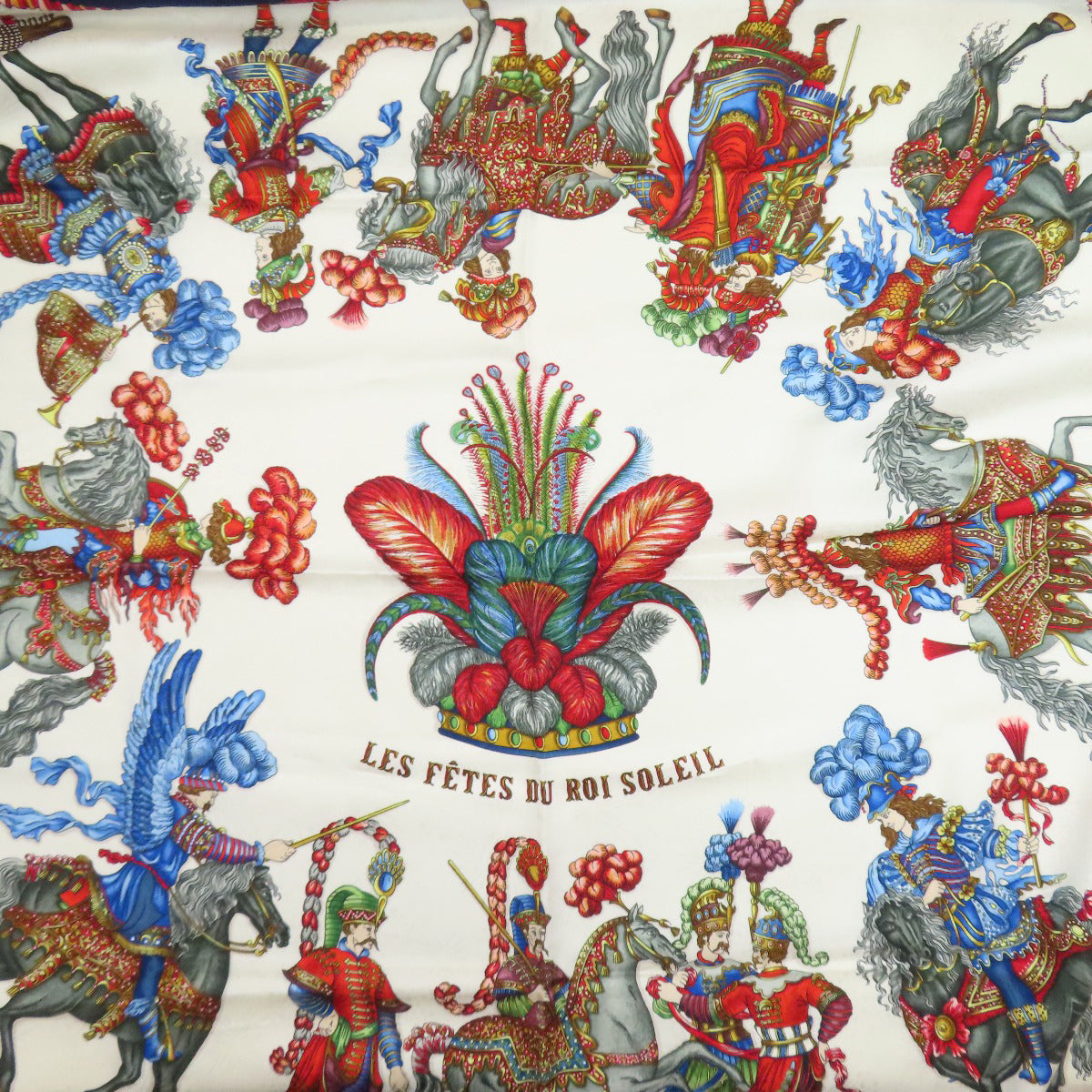 HERMES Carre 90 Celebration of the King of the Sun Scarf Silk Ladies [Used]