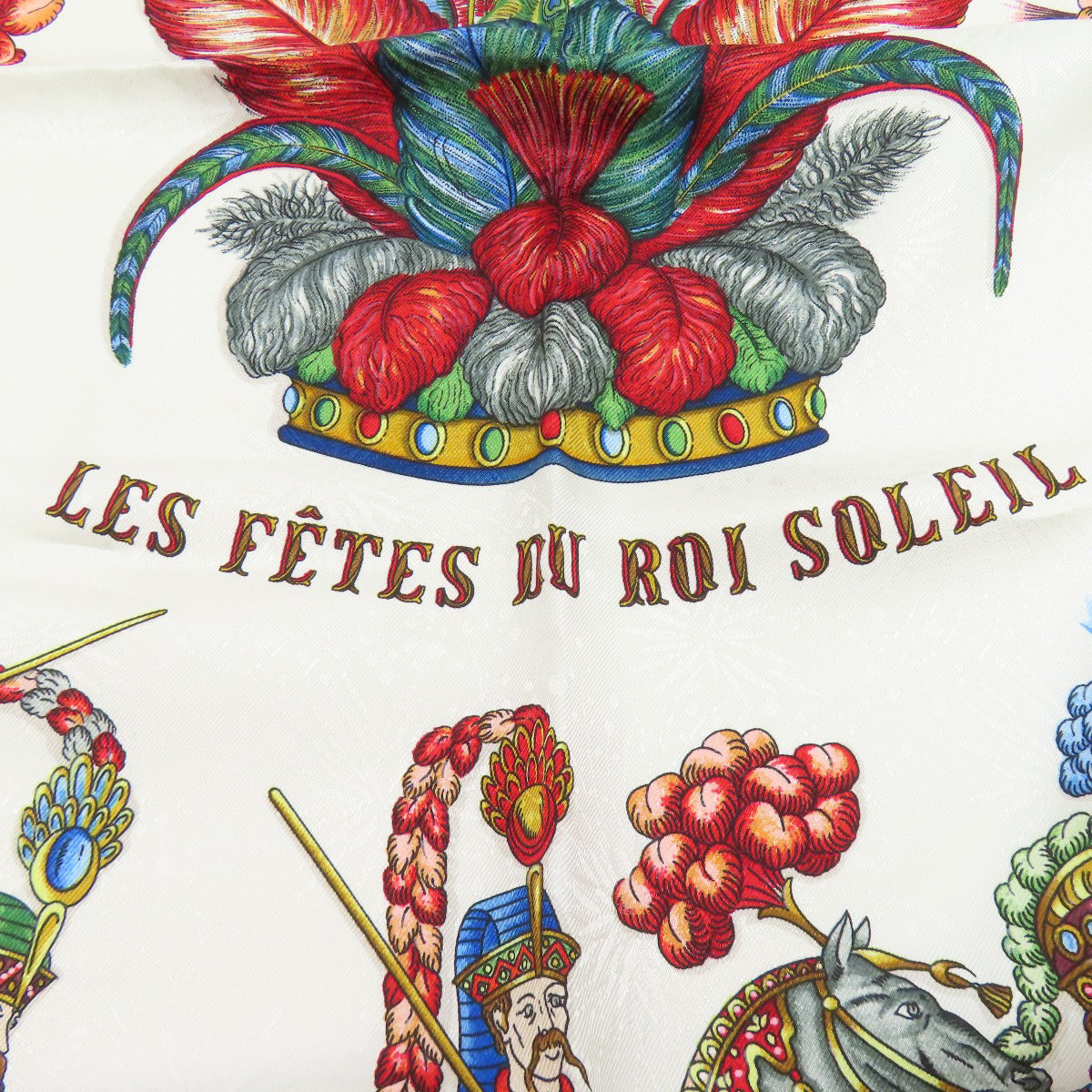 HERMES Carre 90 Celebration of the King of the Sun Scarf Silk Ladies [Used]