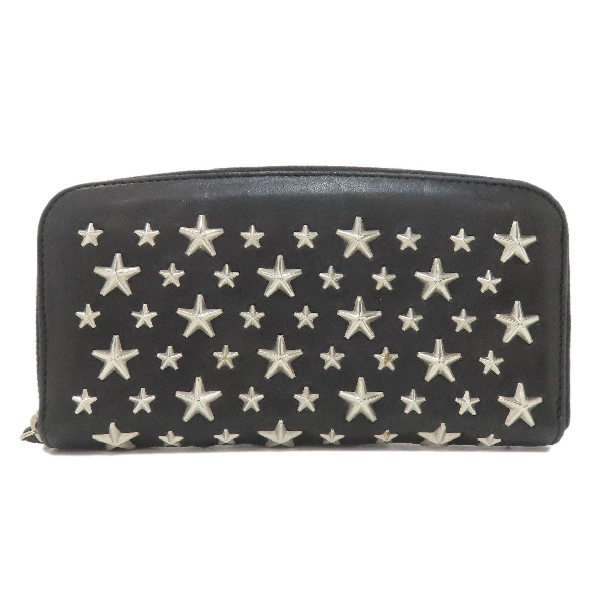 Jimmy Choo Star Motif Zip Around Long wallet (with coin pocket) Leather Ladies [Used]