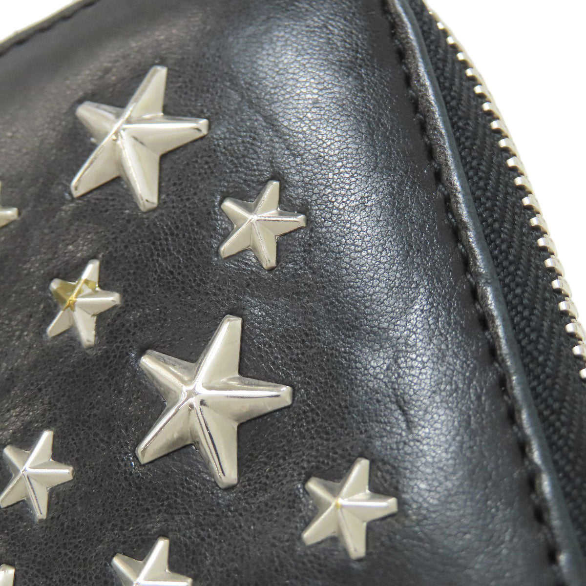 Jimmy Choo Star Motif Zip Around Long wallet (with coin pocket) Leather Ladies [Used]