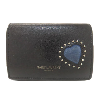 YVES SAINT LAURENT heart Bifold Wallet with Coin Pocket Leather Ladies [Used]
