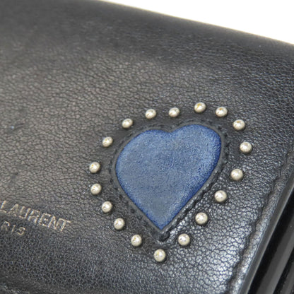 YVES SAINT LAURENT heart Bifold Wallet with Coin Pocket Leather Ladies [Used]