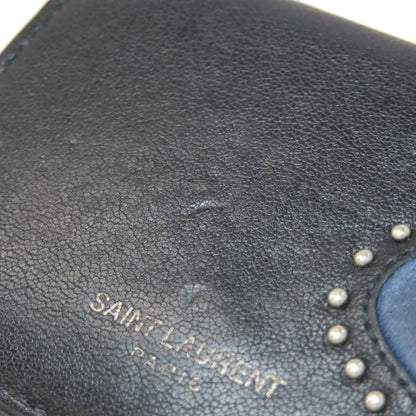 YVES SAINT LAURENT heart Bifold Wallet with Coin Pocket Leather Ladies [Used]