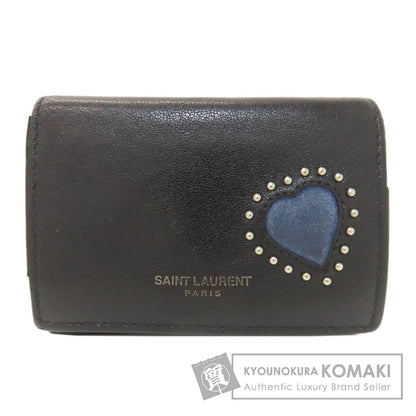 YVES SAINT LAURENT heart Bifold Wallet with Coin Pocket Leather Ladies [Used]