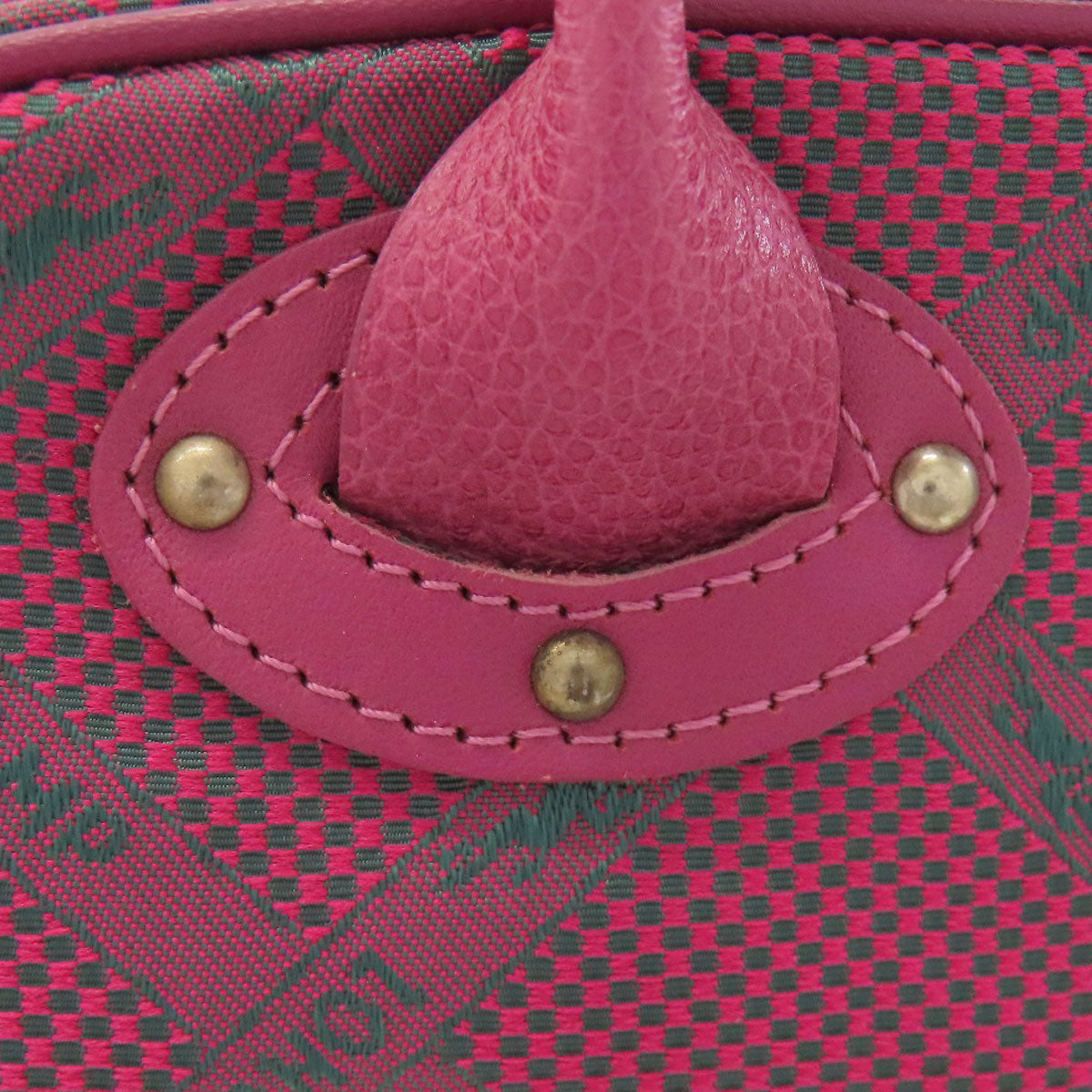 ロンシャン ロンシャンホース チェック ハンドバッグ ナイロン素材 レディース 【中古】【Longchamp】