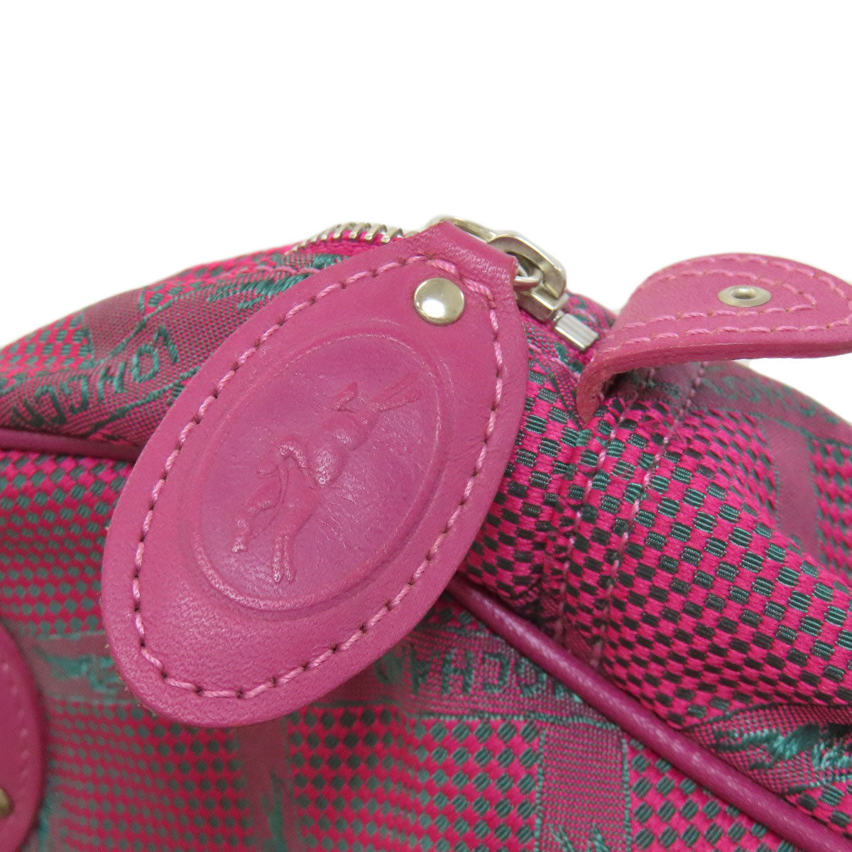 ロンシャン ロンシャンホース チェック ハンドバッグ ナイロン素材 レディース 【中古】【Longchamp】