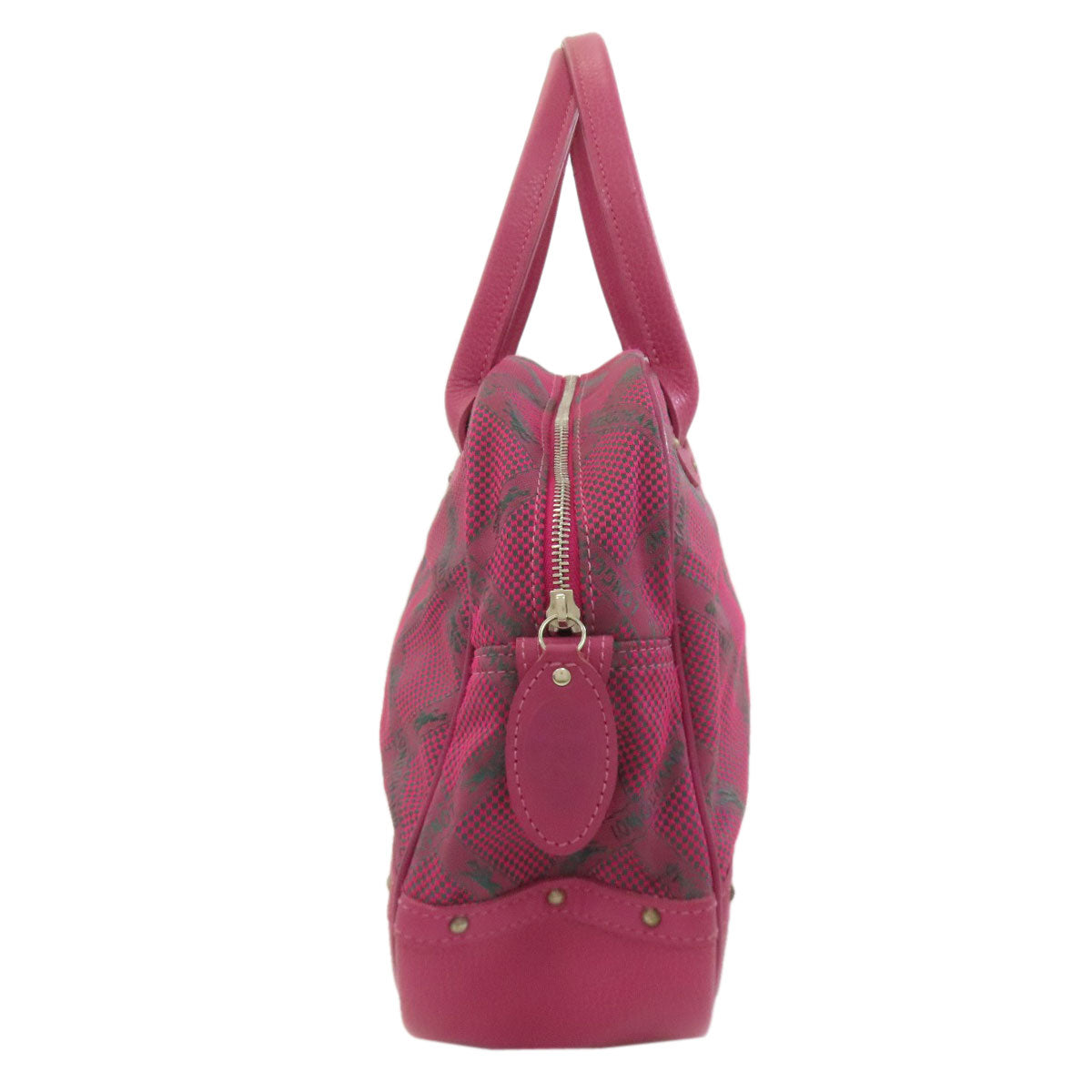 ロンシャン ロンシャンホース チェック ハンドバッグ ナイロン素材 レディース 【中古】【Longchamp】