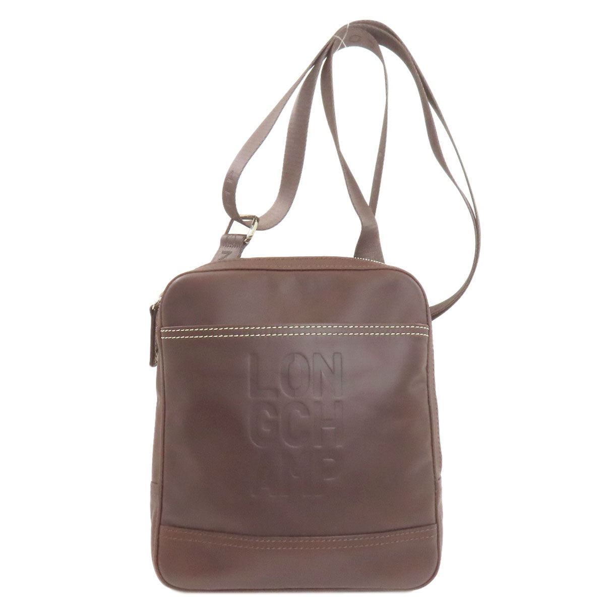 Longchamp logo Shoulder Bag Leather Ladies [Used]