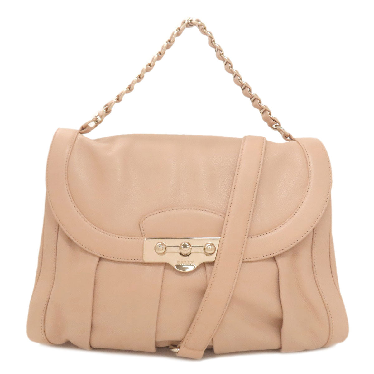 BALLY Lock Hardware 2WAY Handbag Leather Ladies [Used]
