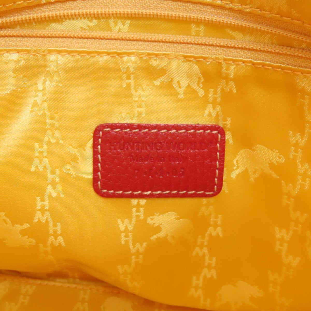 HUNTING WORLD logo Handbag Leather Ladies [Used]