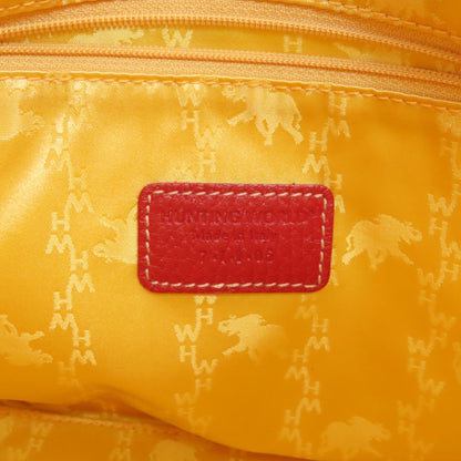 HUNTING WORLD logo Handbag Leather Ladies [Used]