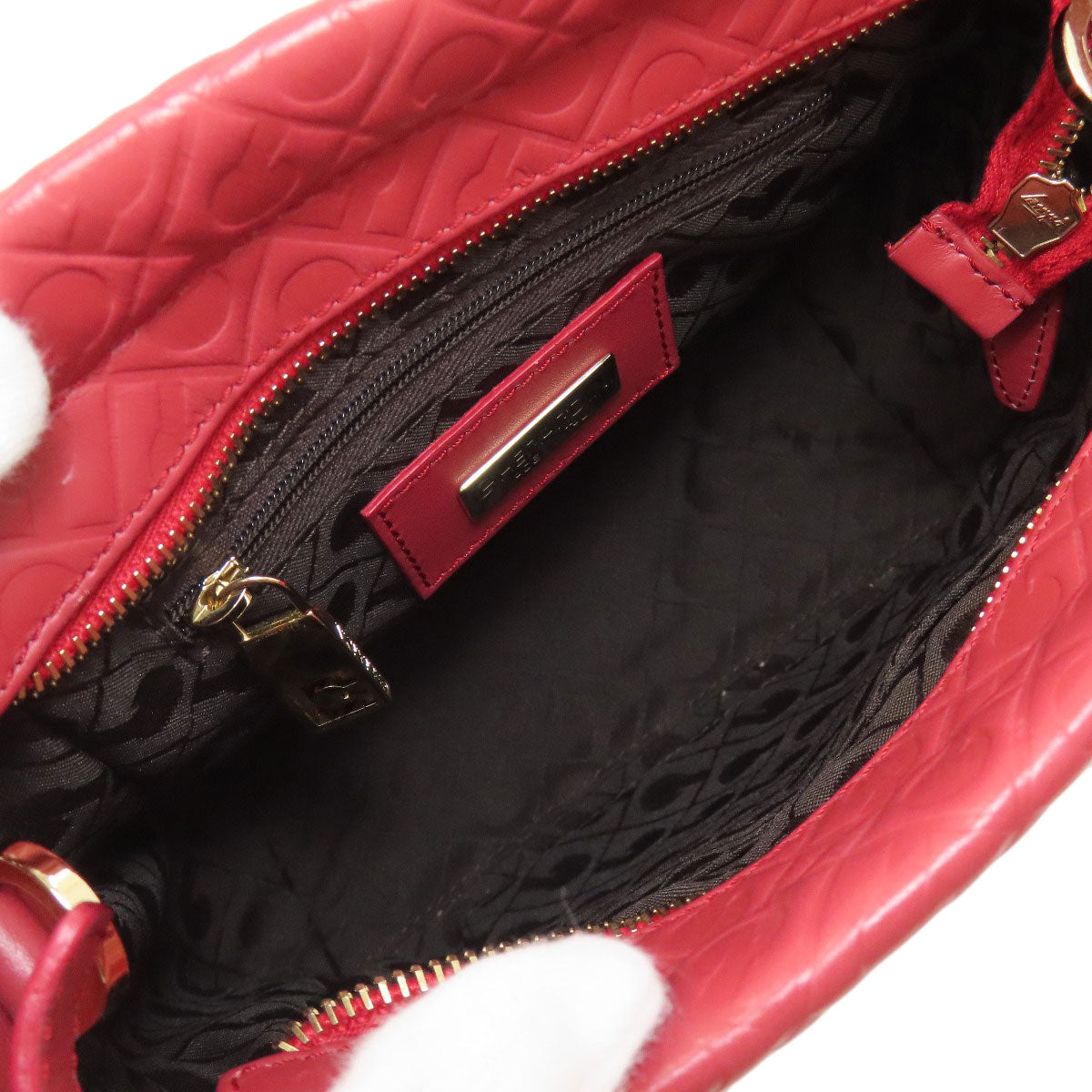 GHERARDINI Logo motif 2WAY Handbag Leather Ladies [Used]