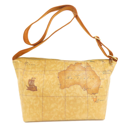 PRIMA CLASSE Map pattern Shoulder Bag PVC Ladies [Used]