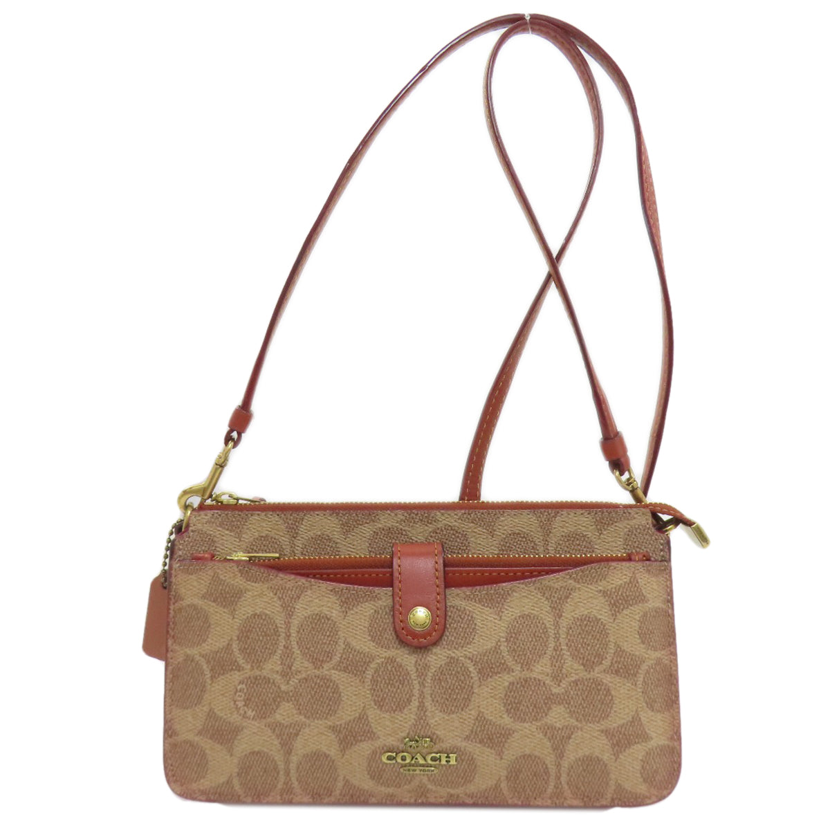 COACH 37458 shoulder wallet signature Long wallet (with coin pocket) PVC Ladies [Used]