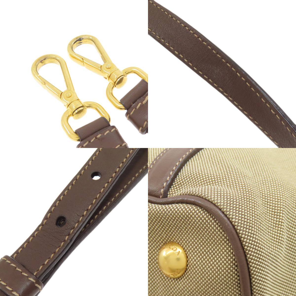 プラダ ロゴ金具 2WAY ハンドバッグ キャンバス レディース 【中古】【PRADA】