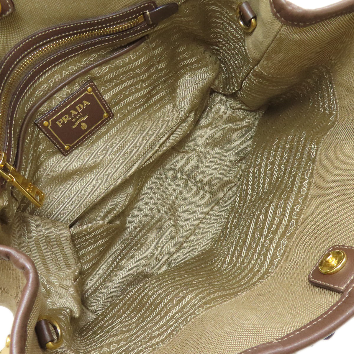 プラダ ロゴ金具 2WAY ハンドバッグ キャンバス レディース 【中古】【PRADA】