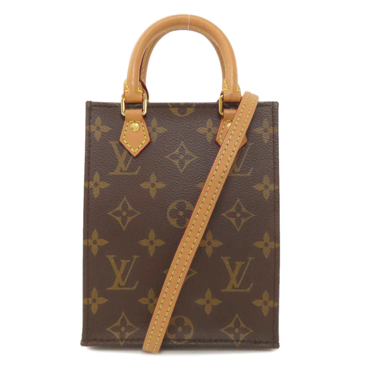 LOUIS VUITTON M69442 Petit Sac Plat Handbag Monogram canvas Ladies [Used]