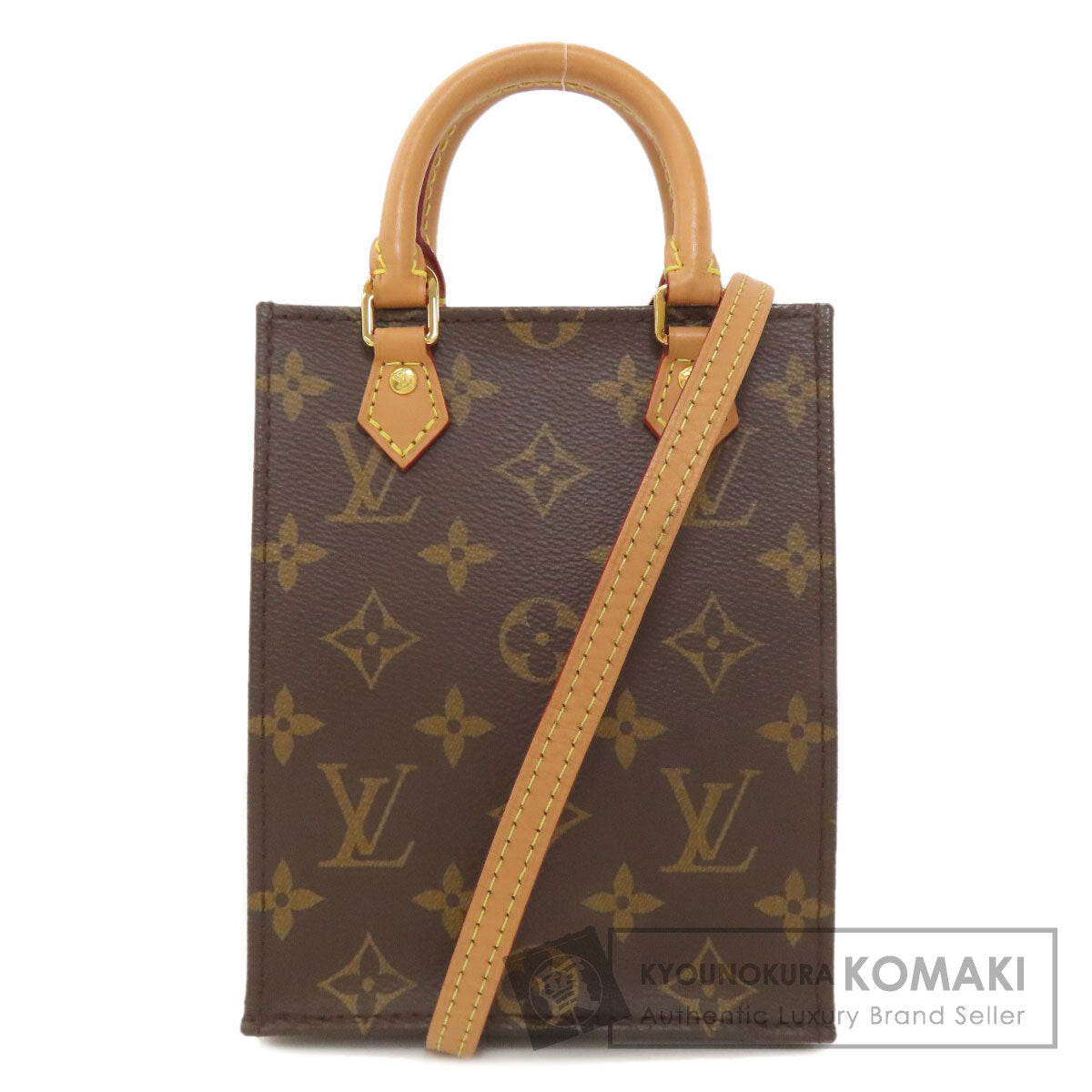 LOUIS VUITTON M69442 Petit Sac Plat Handbag Monogram canvas Ladies [Used]