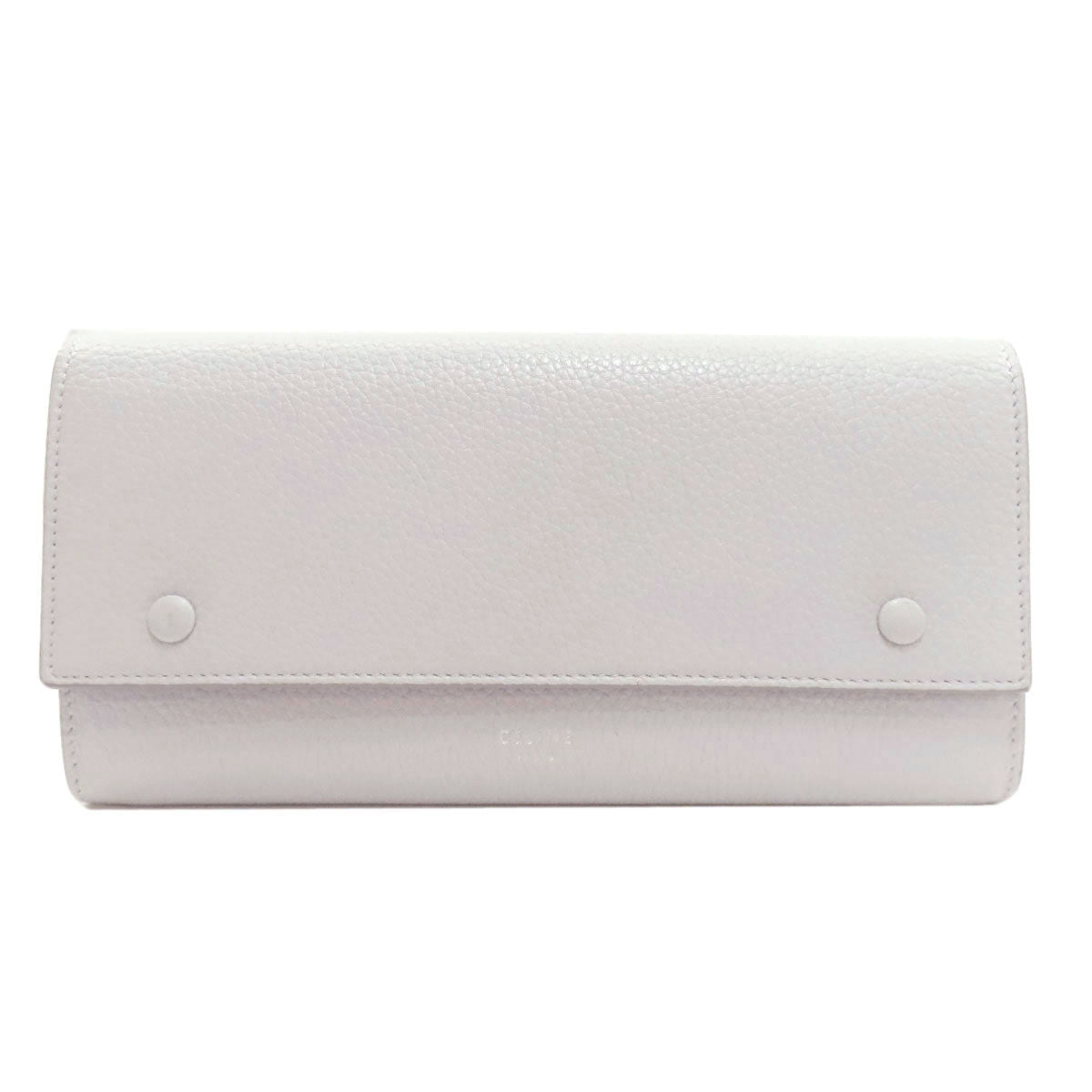 CELINE logo Long wallet (with coin pocket) Leather Ladies [Used]