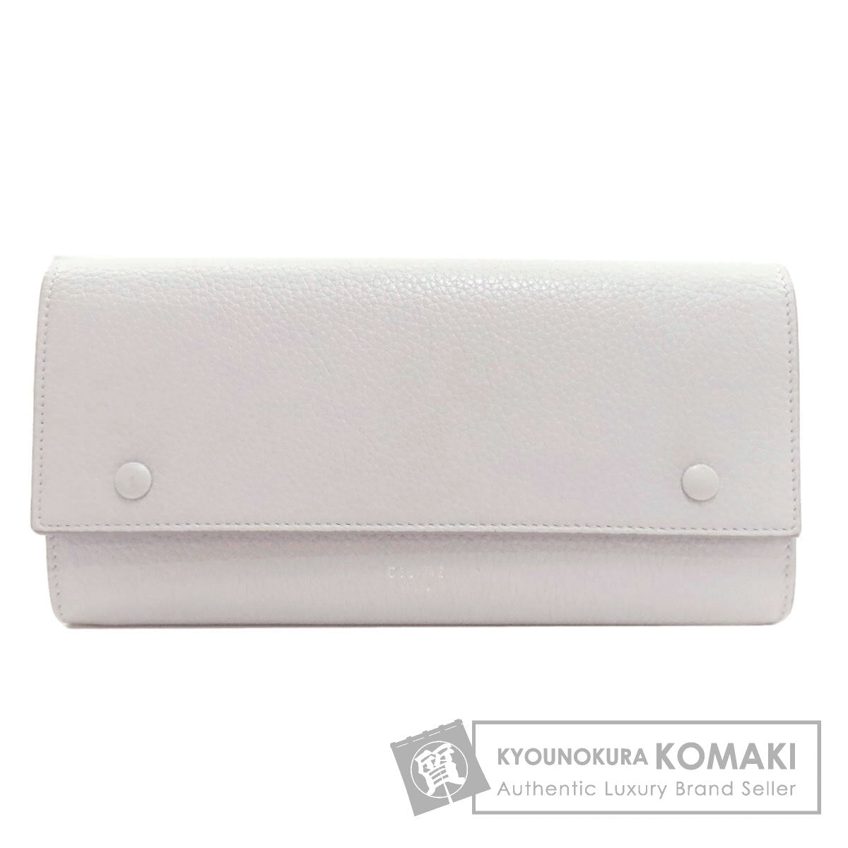 CELINE logo Long wallet (with coin pocket) Leather Ladies [Used]