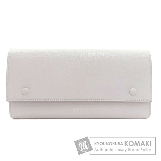 CELINE logo Long wallet (with coin pocket) Leather Ladies [Used]