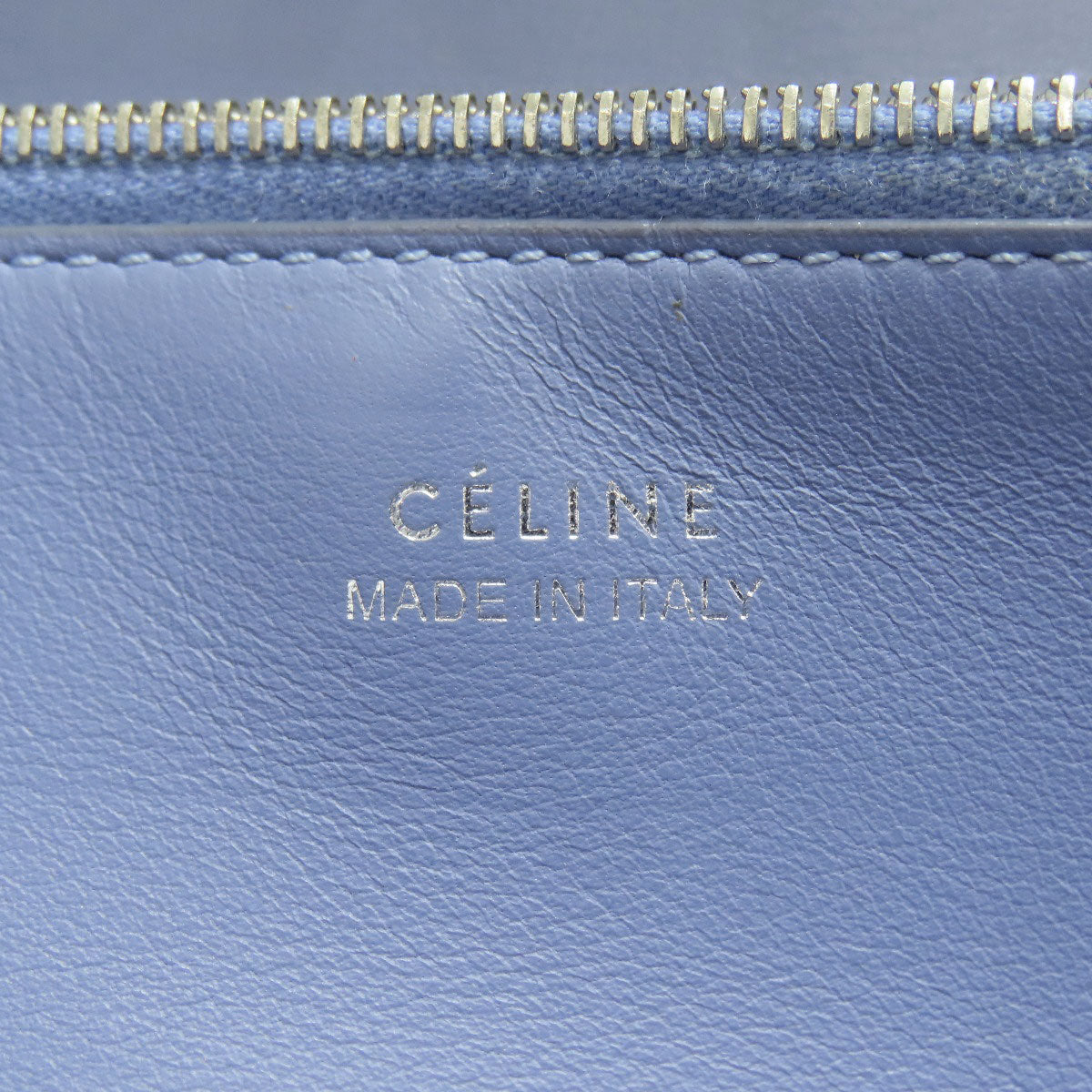CELINE logo Long wallet (with coin pocket) Leather Ladies [Used]