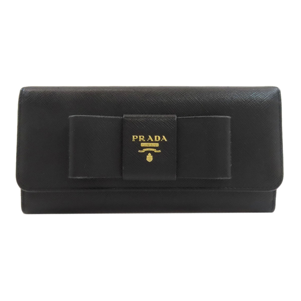 PRADA Fiocco Long wallet (with coin pocket) Safiano Ladies [Used]