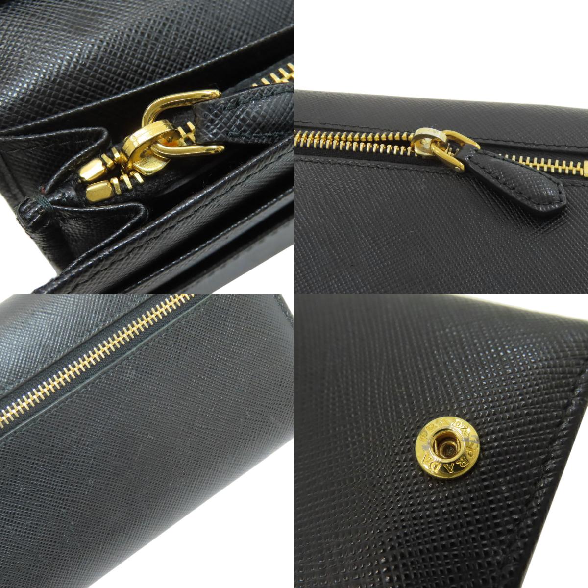 PRADA Fiocco Long wallet (with coin pocket) Safiano Ladies [Used]