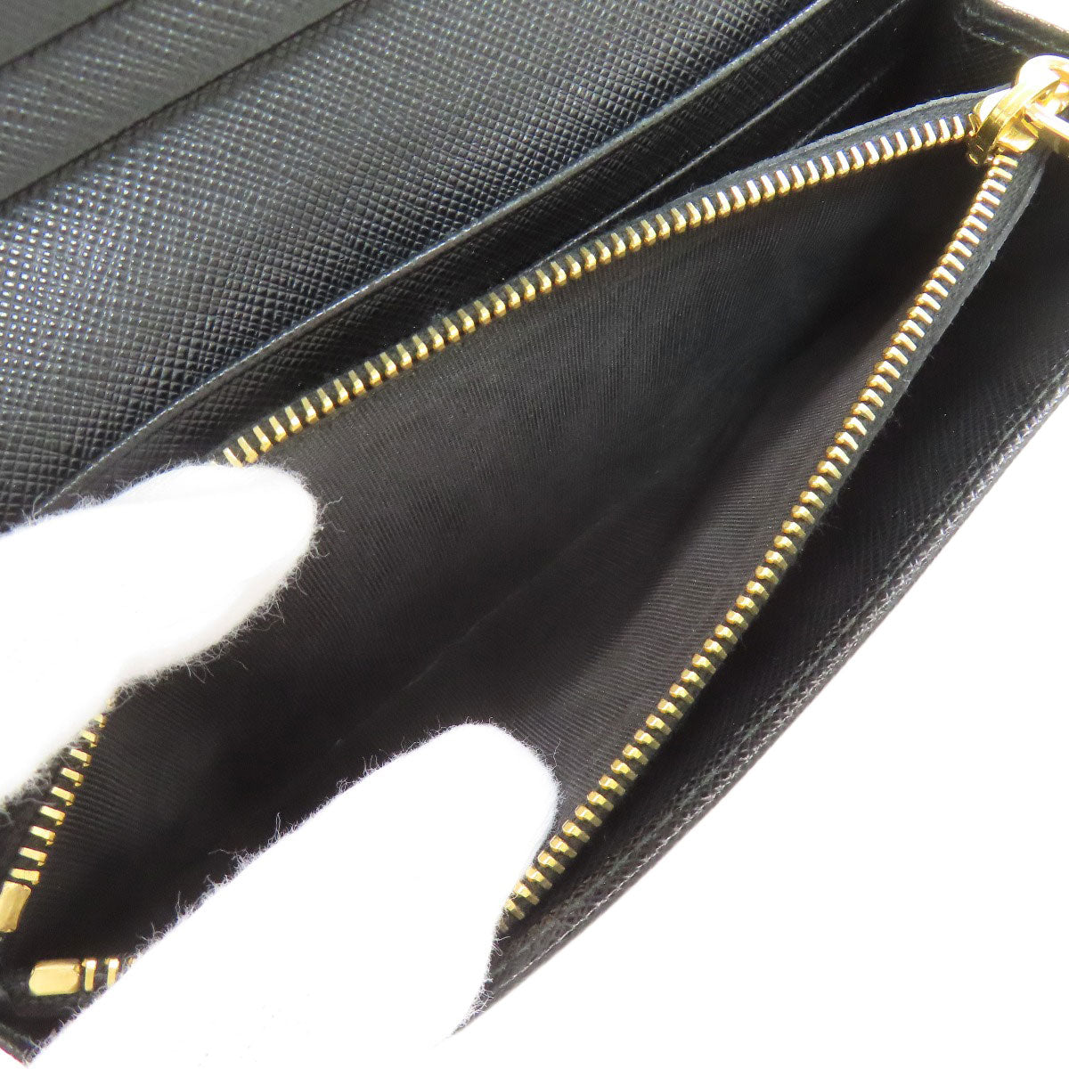 PRADA Fiocco Long wallet (with coin pocket) Safiano Ladies [Used]