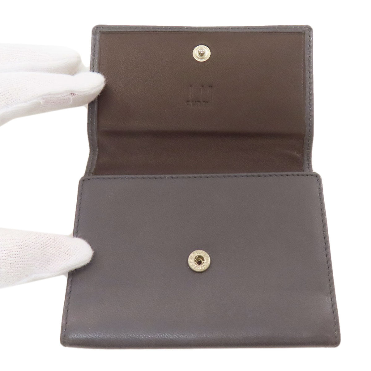 Dunhill logo Card Case Calf mens [Used]