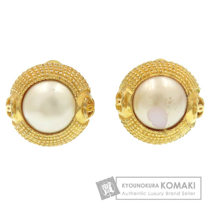 CHANEL Faux Pearl COCO Mark Earring Metal Ladies [Used]