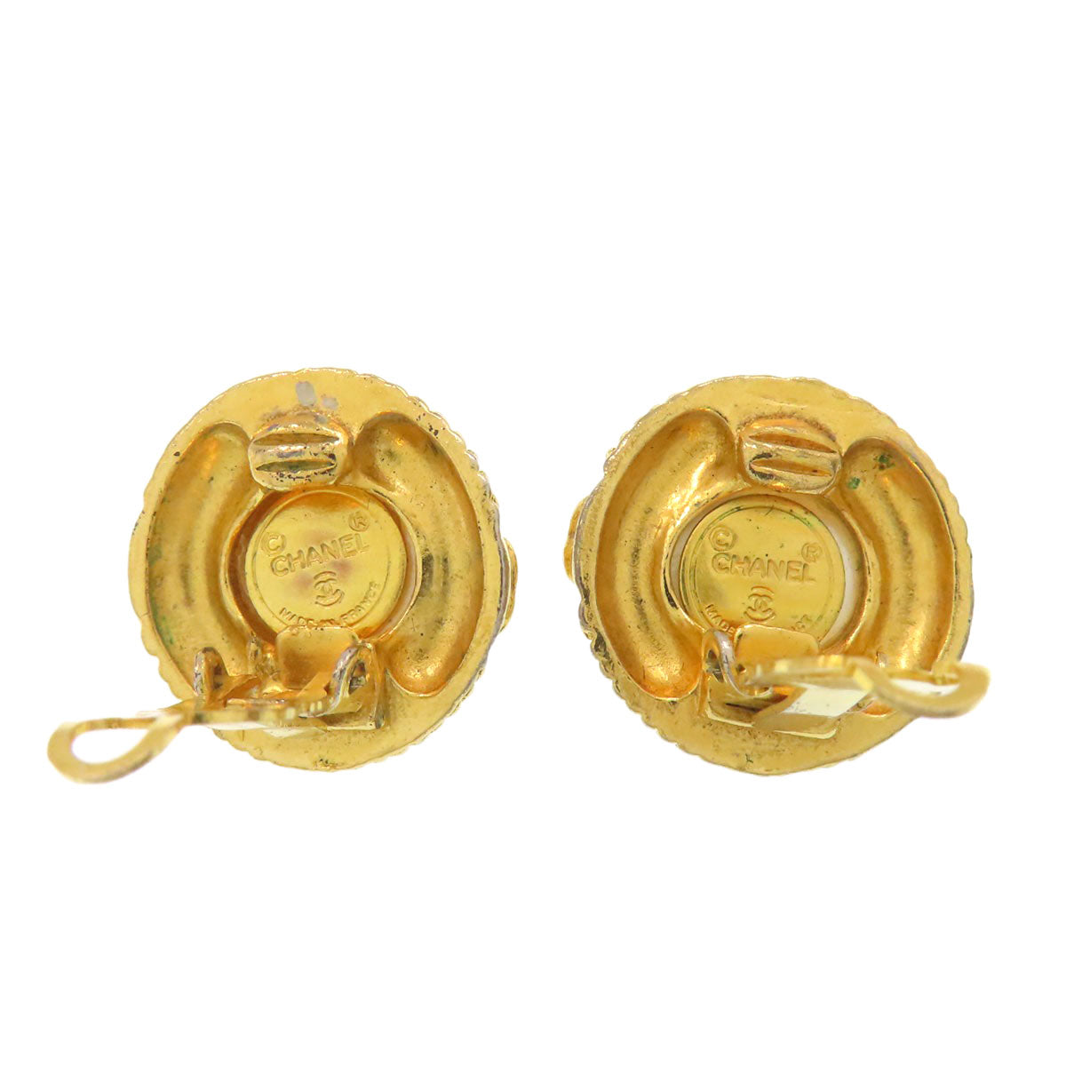 CHANEL Faux Pearl COCO Mark Earring Metal Ladies [Used]