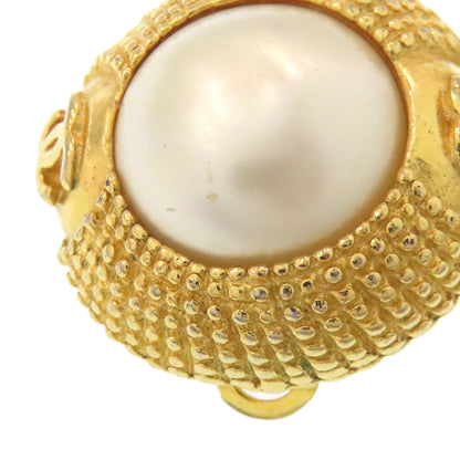 CHANEL Faux Pearl COCO Mark Earring Metal Ladies [Used]