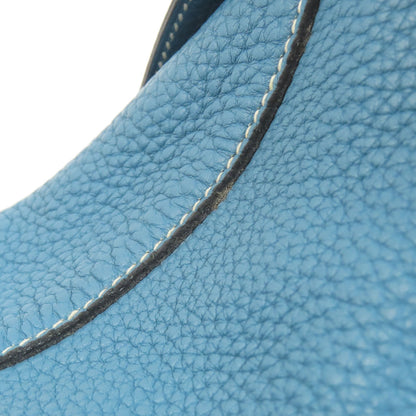 HERMES Lindy 26 Blue Jean Silver Hardware Handbag Taurillon Clemence Ladies [Used]