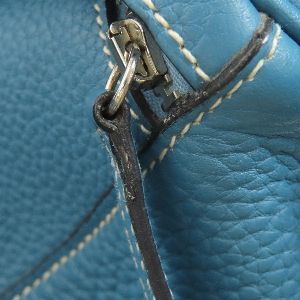HERMES Lindy 26 Blue Jean Silver Hardware Handbag Taurillon Clemence Ladies [Used]