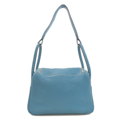 HERMES Lindy 26 Blue Jean Silver Hardware Handbag Taurillon Clemence Ladies [Used]