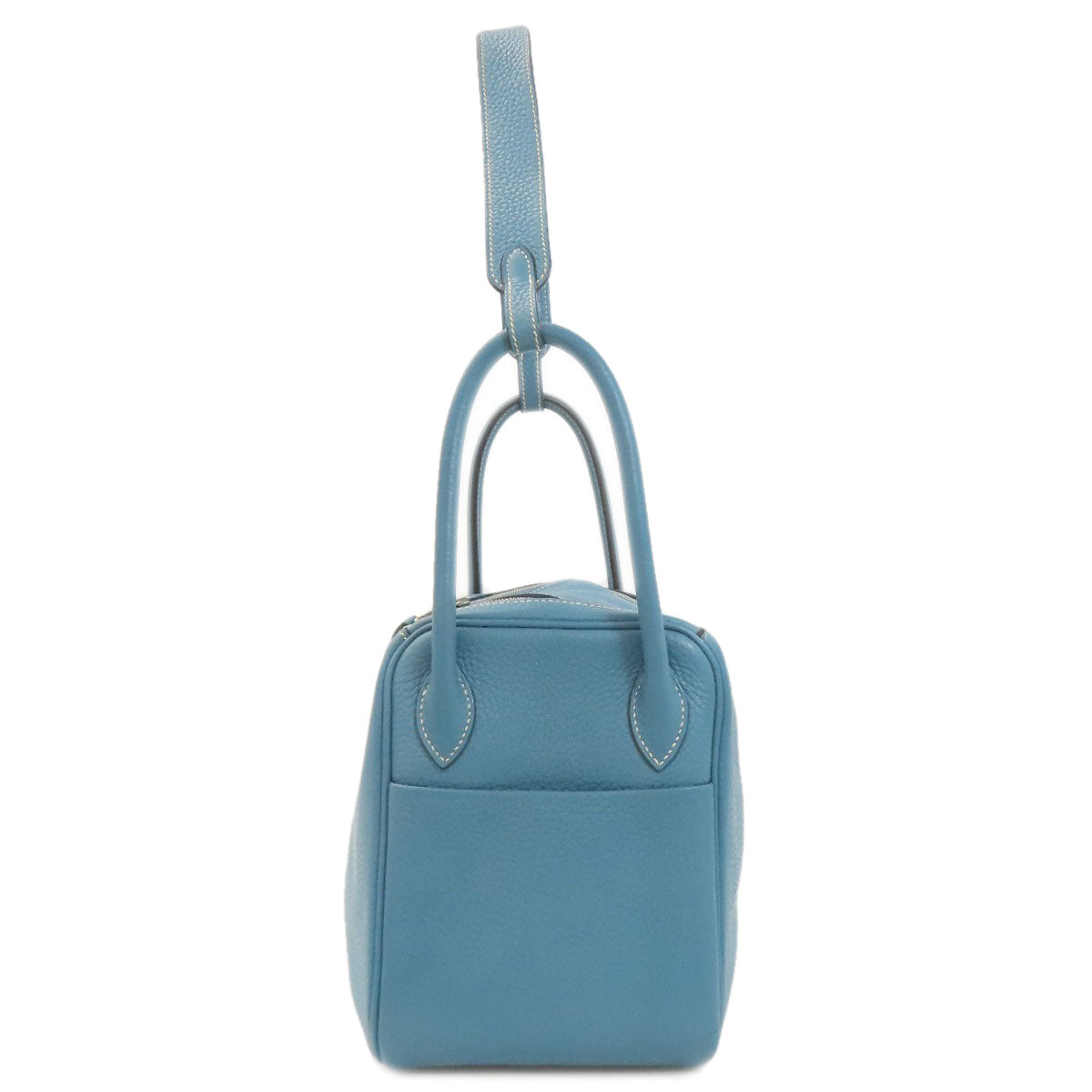 HERMES Lindy 26 Blue Jean Silver Hardware Handbag Taurillon Clemence Ladies [Used]