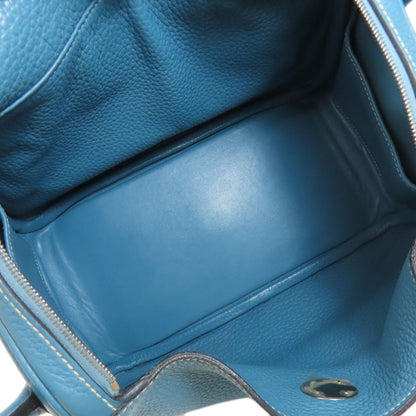 HERMES Lindy 26 Blue Jean Silver Hardware Handbag Taurillon Clemence Ladies [Used]