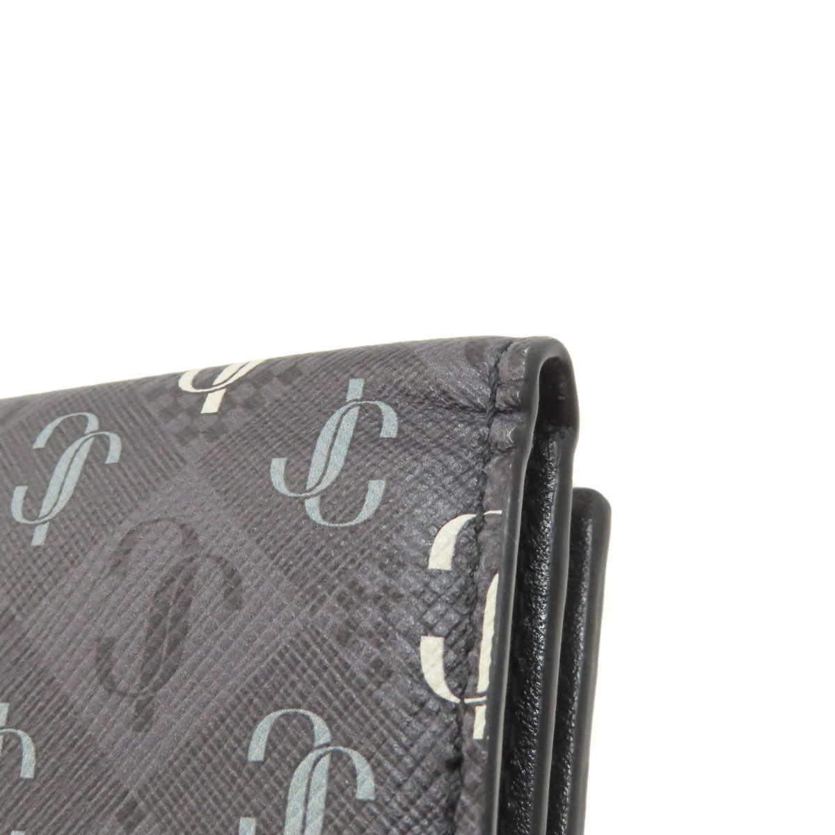 Jimmy Choo Logo tri-fold wallet Bifold Wallet with Coin Pocket Leather Ladies [Used]